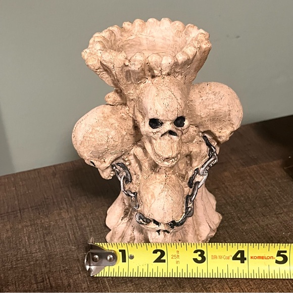 Halloween Skull Candlestick holders set of 2 - Picture 6 of 11